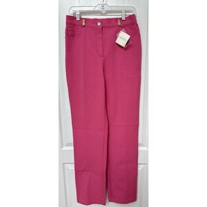 $175 NWT VTG ST JOHN Pants Womens Size 8 Hot Pink Straight Leg